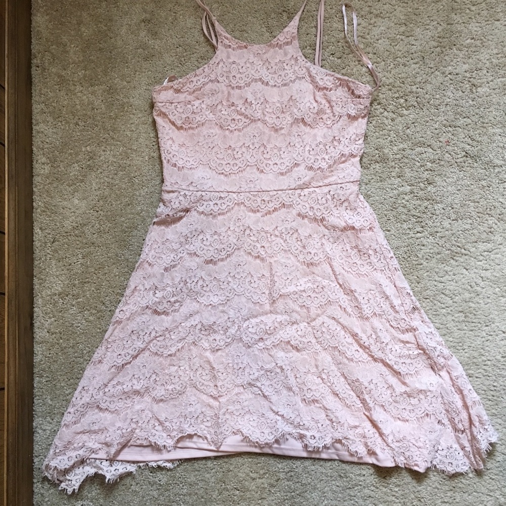 Blush Pink Lace Dress